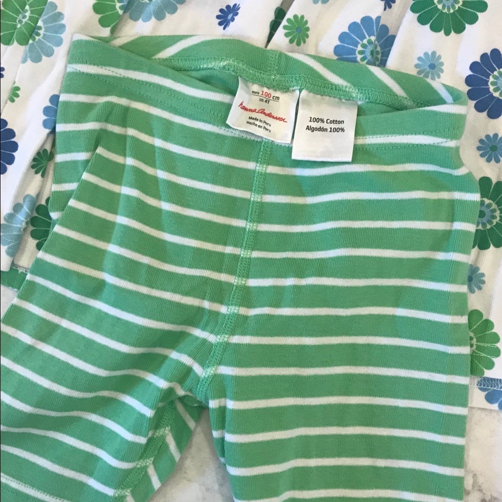 Hanna Anderson Set- Green and blue floral- size 4T - Picture 3 of 4